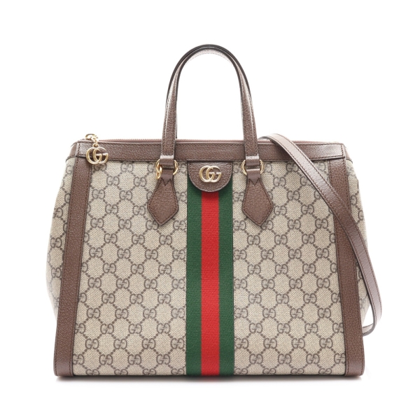 GUCCI 古馳 Ophidia 兩用包 棕色 GG Supreme帆布 524537 二手精品 【二手名牌BRAND OFF】