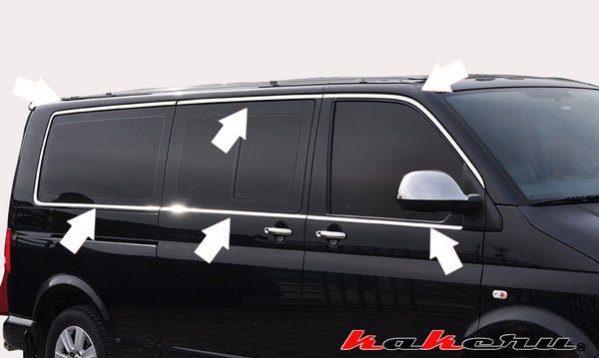 VW T5 CARAVELLE MULTIVAN 福斯 德國原裝進口 長軸版 雙側開門 不鏽鋼 窗框飾條 全車份