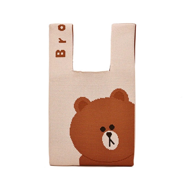 PG x Line Friends 織心相伴系列 針織背心袋-熊大