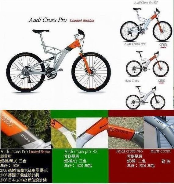 Audi 奧迪自行車．限量版．( BMW法拉利Ferrari保時捷Porsche賓士Benz