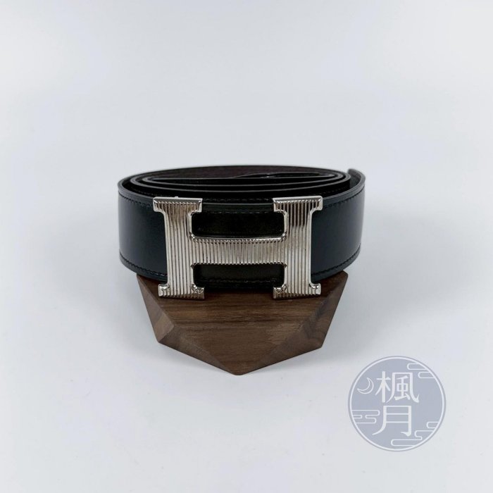 【一元起標 6/24】HERMES □R刻 黑H皮帶 #105