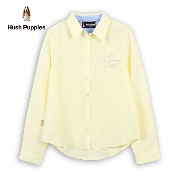 Hush Puppies 襯衫 女裝簡約HP棉麻休閒長袖襯衫