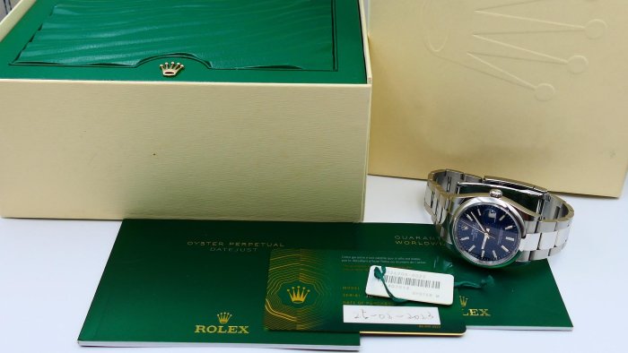 【美好時光】停產藍色格子Motif藍面!2023年份勞力士ROLEX 126200近新美品盒單全( 126234 116200參考)
