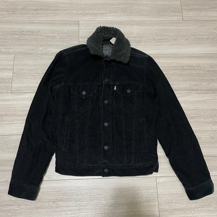 古著Levis levi's 70598-0009 內裡羊羔毛刷毛黑色燈芯絨牛仔外套 XS號