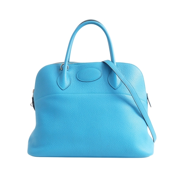 HERMES 愛馬仕 Bolide 35 柏莉包 兩用包 弗裡達藍 Clemence牛皮 A刻 無鎖鑰組 【二手名牌BRAND OFF】