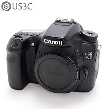 【US3C-台南店】【一元起標】佳能 Canon EOS 70D APS-C 防滴防塵 2020萬像素感光元件 DIGIC5+處理器 二手數位單眼相機