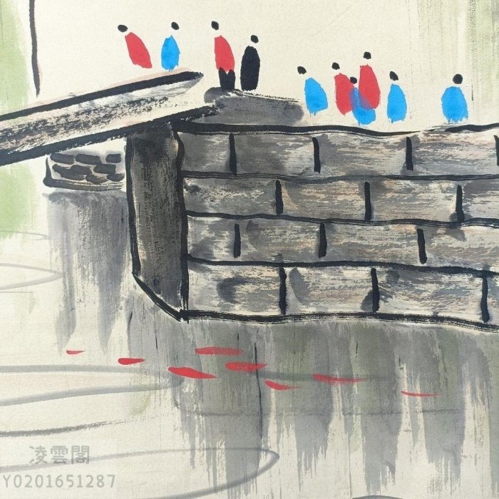 中国古美術・旧藏・近現代・吳冠中款・金箋・山水風景画・中堂掛軸・純手描き・書画 中国古美術・旧藏・近現代・吳冠中款・金箋・山水風景画・中堂掛軸・