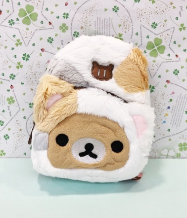 【震撼精品百貨】Rilakkuma San-X 拉拉熊懶懶熊~拉拉熊絨毛零錢包-裝扮貓#62721