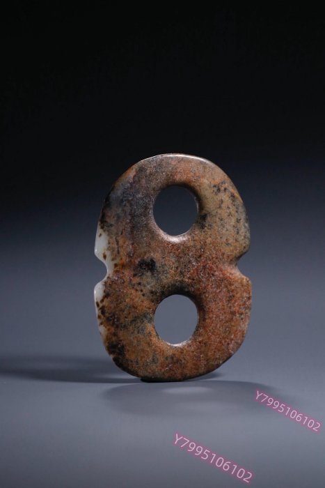 紅山文化玉器高古玉古董玉老玉雙連璧玉璧河磨玉籽料吊墜掛件送禮54.5