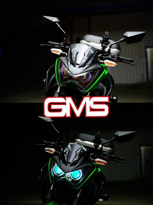 GAMMAS-HID 嘉瑪斯台中廠 GMS六代遠近魚眼 KAWASAKI Z300 大燈 LED光圈 天使眼