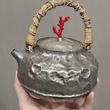 二手】銀壺純銀999 煮水壺燒水壺純手工款壺嘴打純手工打藤編提梁纏銀絲