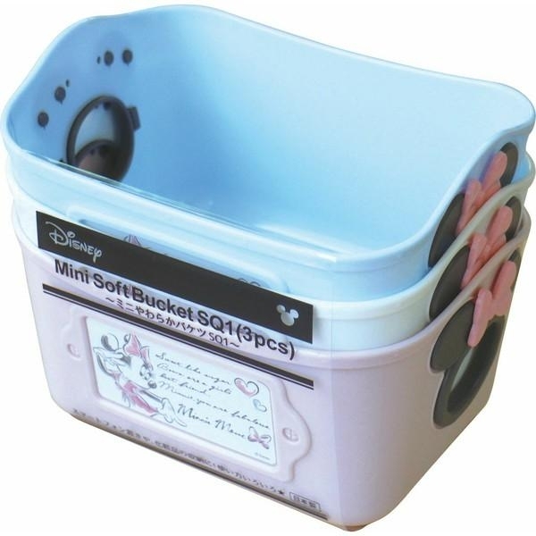 【震撼精品百貨】Micky Mouse 米奇/米妮 ~迪士尼 米妮 方形軟式收納藍3入組 500ml-藍白粉款*34070
