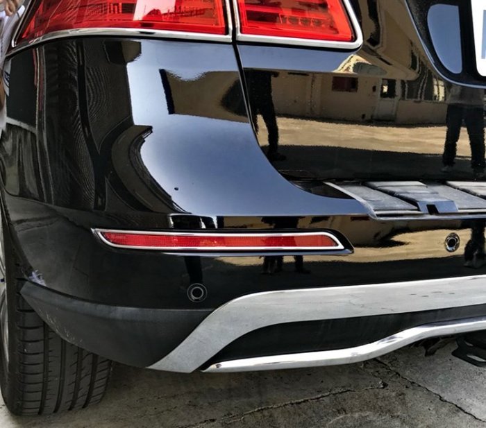 圓夢工廠 賓士 ML W166 2011~18 ML250 ML350 ML63 改裝 鍍鉻銀 後保桿 反光片框貼