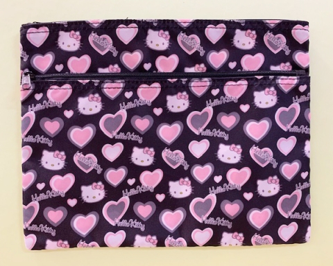 【震撼精品百貨】凱蒂貓 Hello Kitty~日本SANRIO三麗鷗 KITTY 拉鍊收納袋/化妝袋-黑心#11215