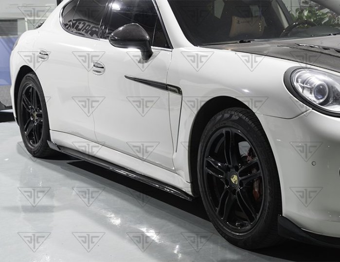 保時捷Panamera帕納梅拉970.1改裝碳纖維前唇側裙燈眉后唇機蓋--請詢價