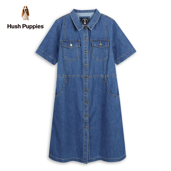 Hush Puppies 洋裝 女裝休閒開襟牛仔洋裝