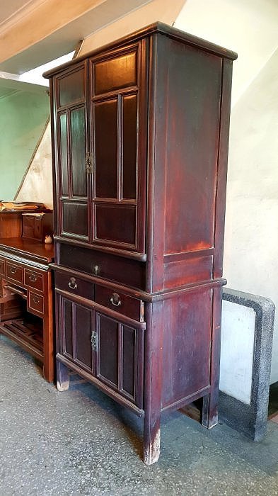 台灣舊家具古董家具古董傢俱原漆上下櫃衣櫃書櫃台灣民藝原木家具