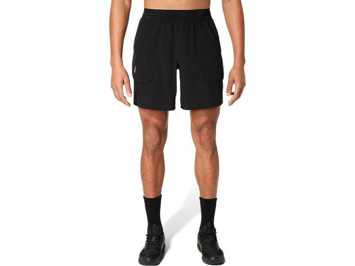 【曼森體育】ASICS 亞瑟士 7吋平織 短褲 男款 ACTIMOTION 海外版 網球短褲 黑