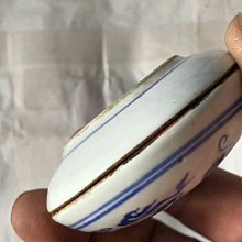 嚴選早期乾隆青花瓷印泥盒，附原配印泥落款清晰青花瓷印泥盒乾隆年制