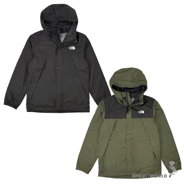 The North Face 北面 防水連帽外套 男裝 防風 黑/軍綠【運動世界】NF0A8DRZ4H0/NF0A8DRZBQW