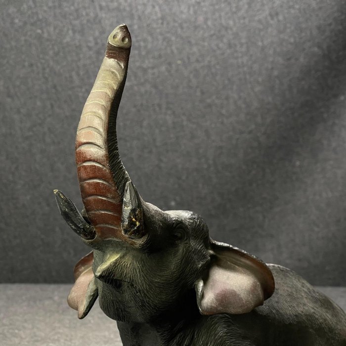 明治時期古銅金工龍置物，長13.5cm，重300克 明治時期古銅金工龍置物，長13.5cm，重300克 美術品