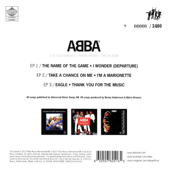 ABBA阿巴合唱團ABBA THE ALBUM：THE SINGLES 7吋LP彩膠唱片黑膠唱片(盒