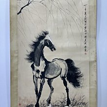 徐悲鴻】駿馬圖四尺中堂純手繪作品裝裱尺寸:210*81cm左右畫芯尺寸:137