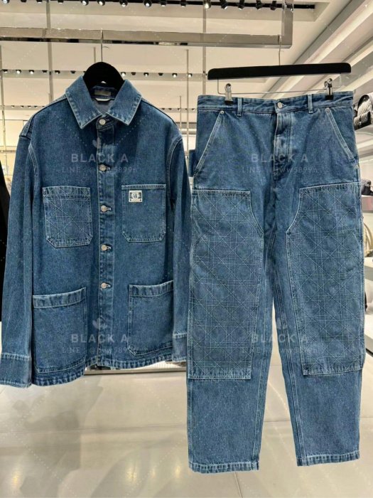【BLACK A】Dior SS24男裝牛仔系列Dior Charm 襯衫外套/ Cannage 籐格紋 Bermuda 工裝牛仔短褲/ 工裝牛仔長褲 價格私訊