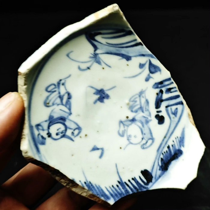 嚴選明代青花瓷片,古雅精致人物故事畫面,適合收藏景泰青花瓷片 嬰戲圖 瓷器片 | Yahoo拍賣