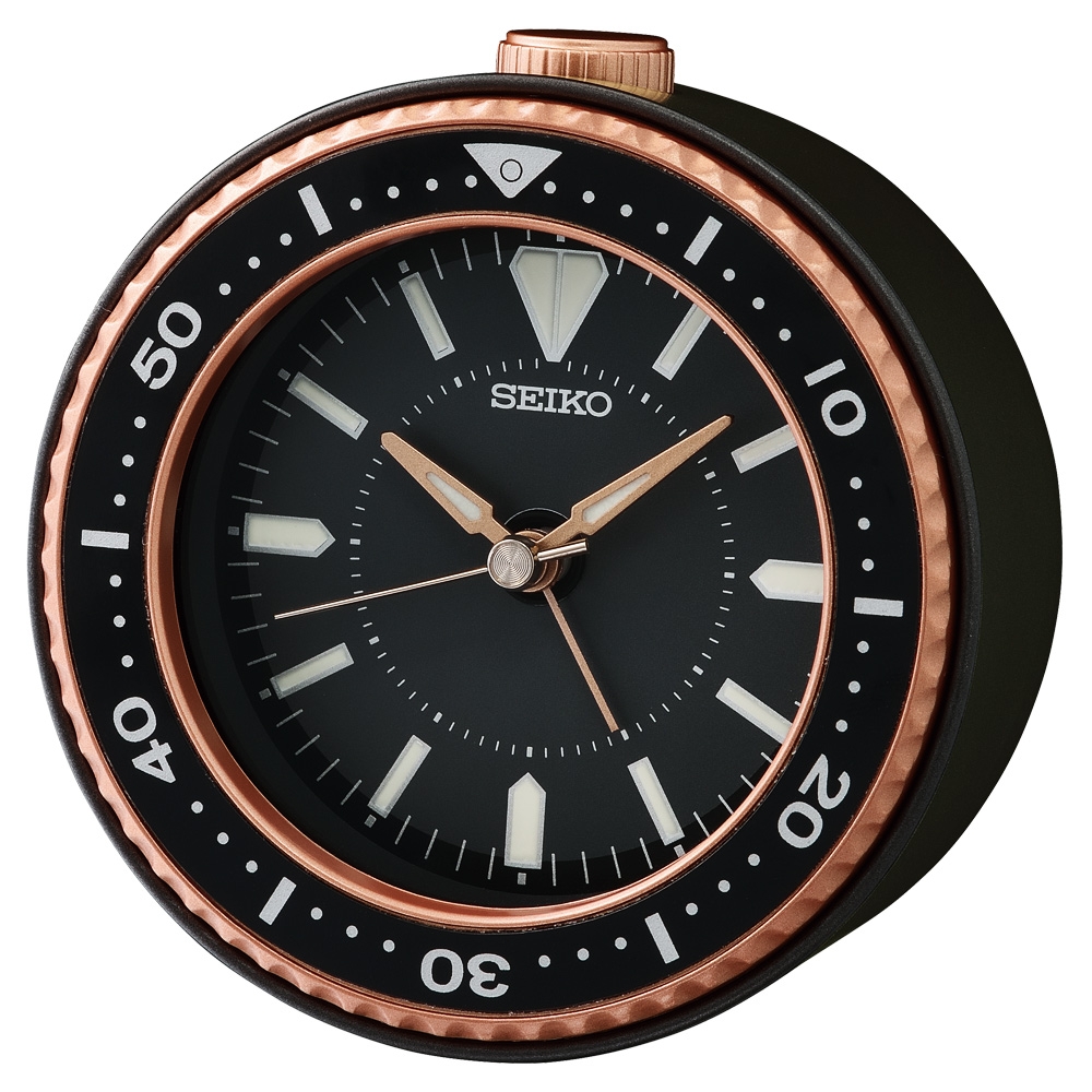 SEIKO 精工水鬼滑動式靜音造型鬧鐘-黑X玫瑰金QHE184T | SEIKO | Yahoo