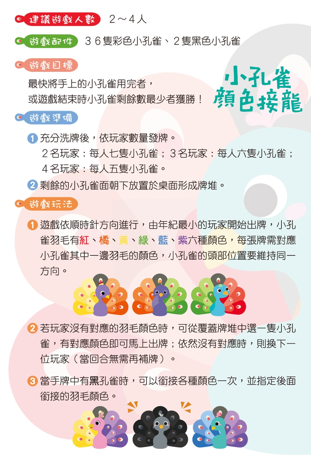 双美】小孔雀顏色接龍（內附38張卡牌+1張遊戲說明書） | 撲克/UNO/紙牌遊戲| Yahoo購物中心