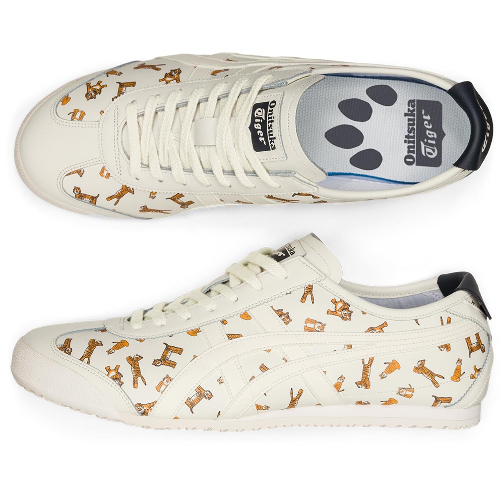 Onitsuka Tiger】鬼塚虎官方旗艦店MEXICO 66 老虎塗鴉休閒鞋白色