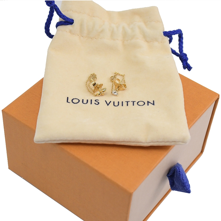Louis Vuitton路易威登LV飾品M00390 PETIT LOUIS 不對襯垂飾穿孔式耳環