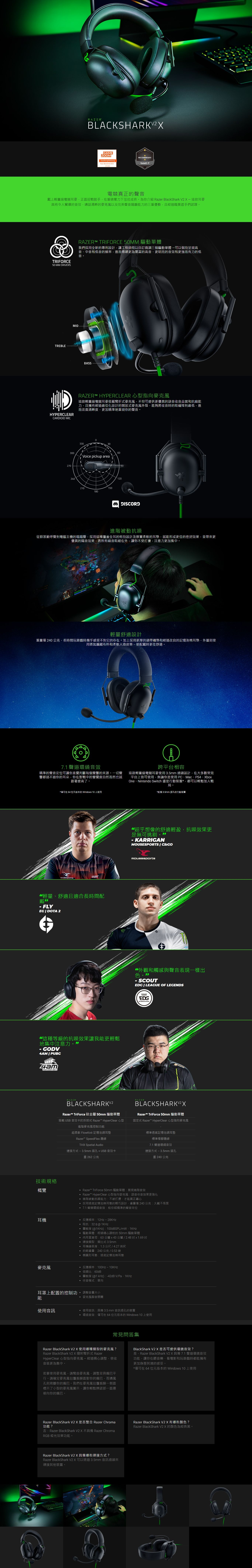 Razer雷蛇 BlackShark V2 X - 詳情1