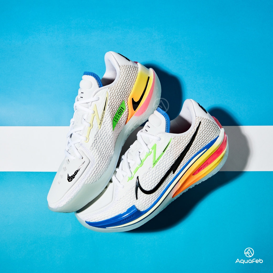 Nike Air Zoom G.T.CUT 男鞋白色藍色低筒控衛切入緩震實戰運動鞋籃球鞋