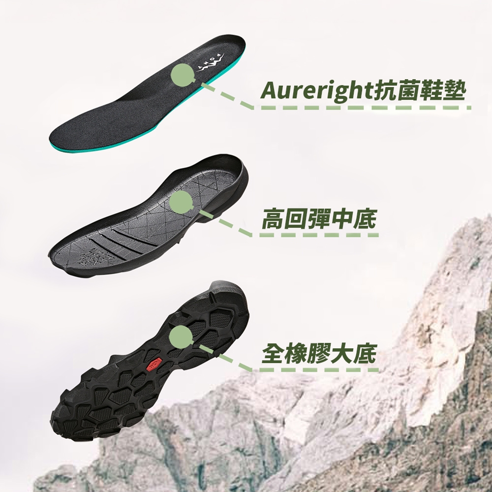 Aureright抗菌鞋墊高回彈中底全橡膠大底