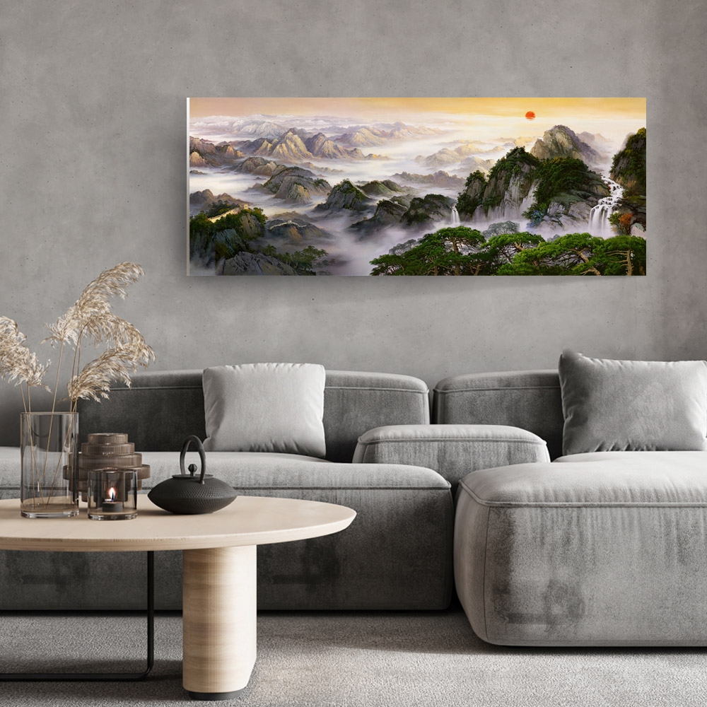 御畫房黃山雲海國家一級畫師手繪油畫60×120cm | 日用雜貨| Yahoo