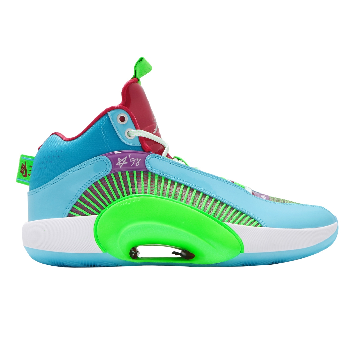 Nike 籃球鞋Air Jordan XXXV WIP 男鞋喬丹35代避震包覆明星球鞋藍綠