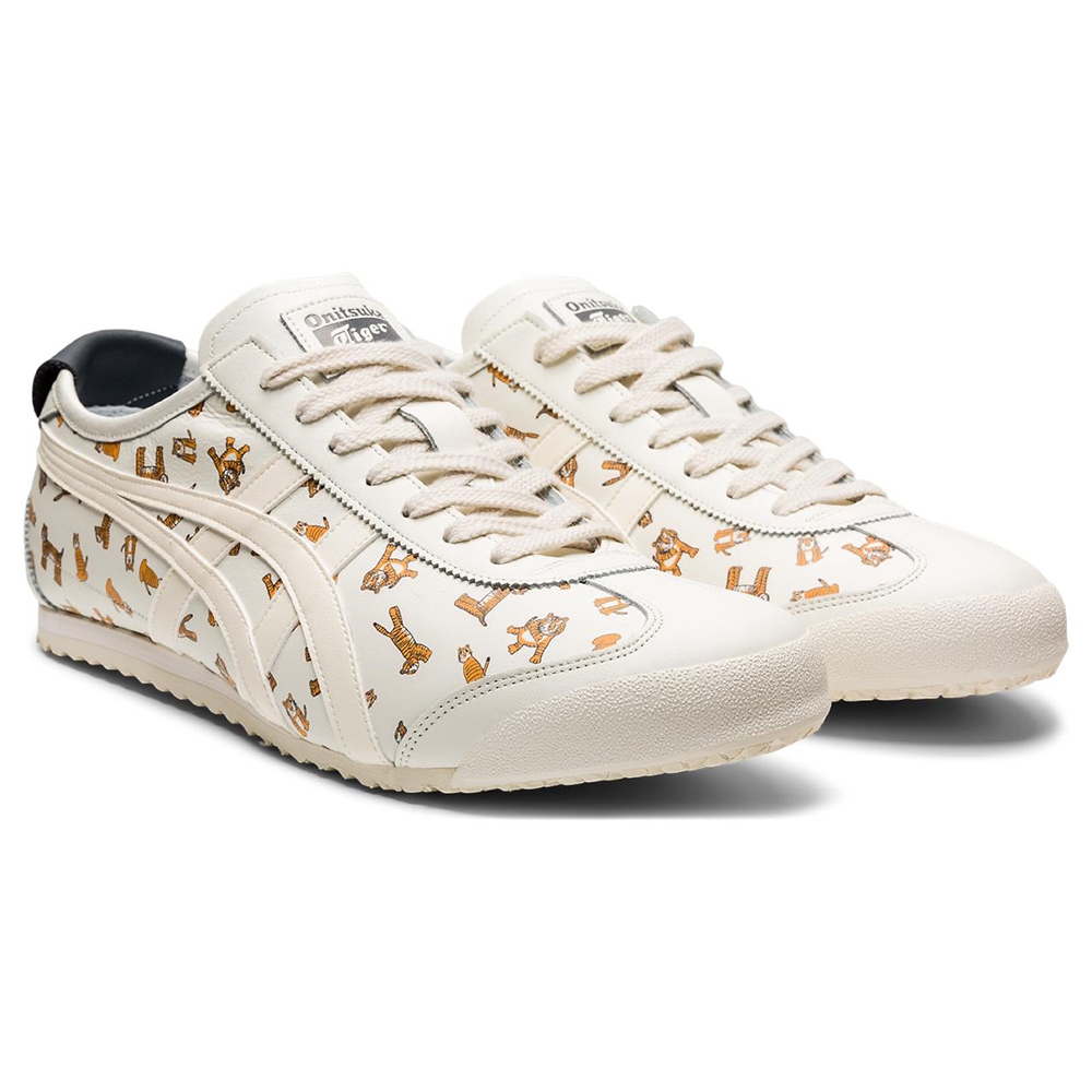 Onitsuka Tiger】鬼塚虎官方旗艦店MEXICO 66 老虎塗鴉休閒鞋白色
