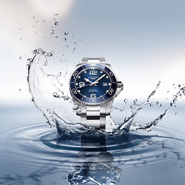 LONGINES 浪琴官方授權深海征服者浪鬼陶瓷潛水機械錶-藍x銀/41mm L3