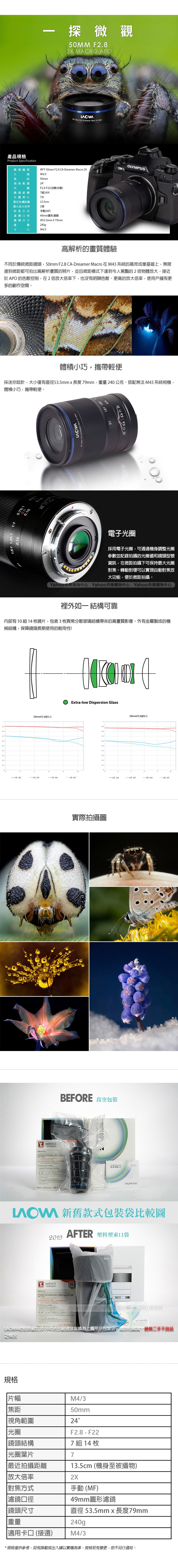 LOWA老蛙 50mm F2.8 CA-Dreamer 2:1 Macro 2x - 詳情1