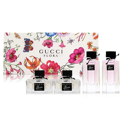 GUCCI 經典迷你香氛禮盒(花之舞EDT 5ml*2+華麗梔子花淡香水5ml*2