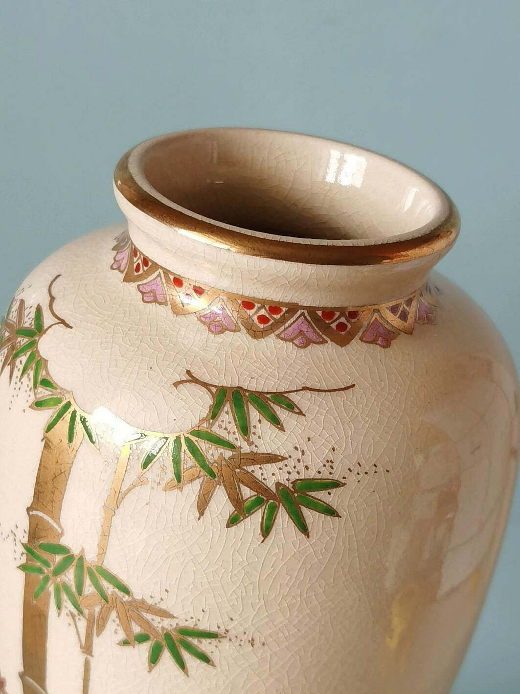 日本薩摩燒嚴選花瓶原良窯手工製作古早工法花器精緻約2.5公斤薩摩燒