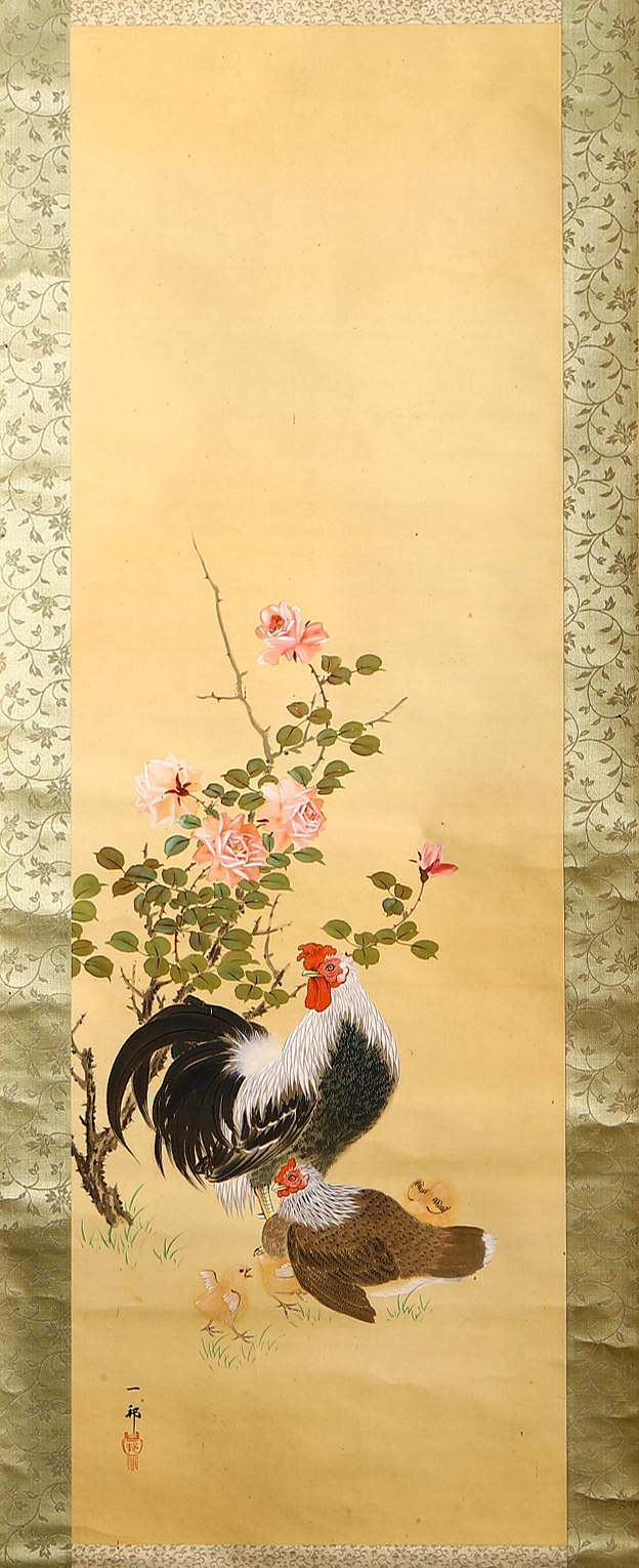 中国古美術・純手描き花鳥掛軸・水彩画・蒋延錫印款・書道品・絹本・肉筆・一物一图 国画成品工笔画水仙花鸟画四尺斗方纯手绘真迹画芯未