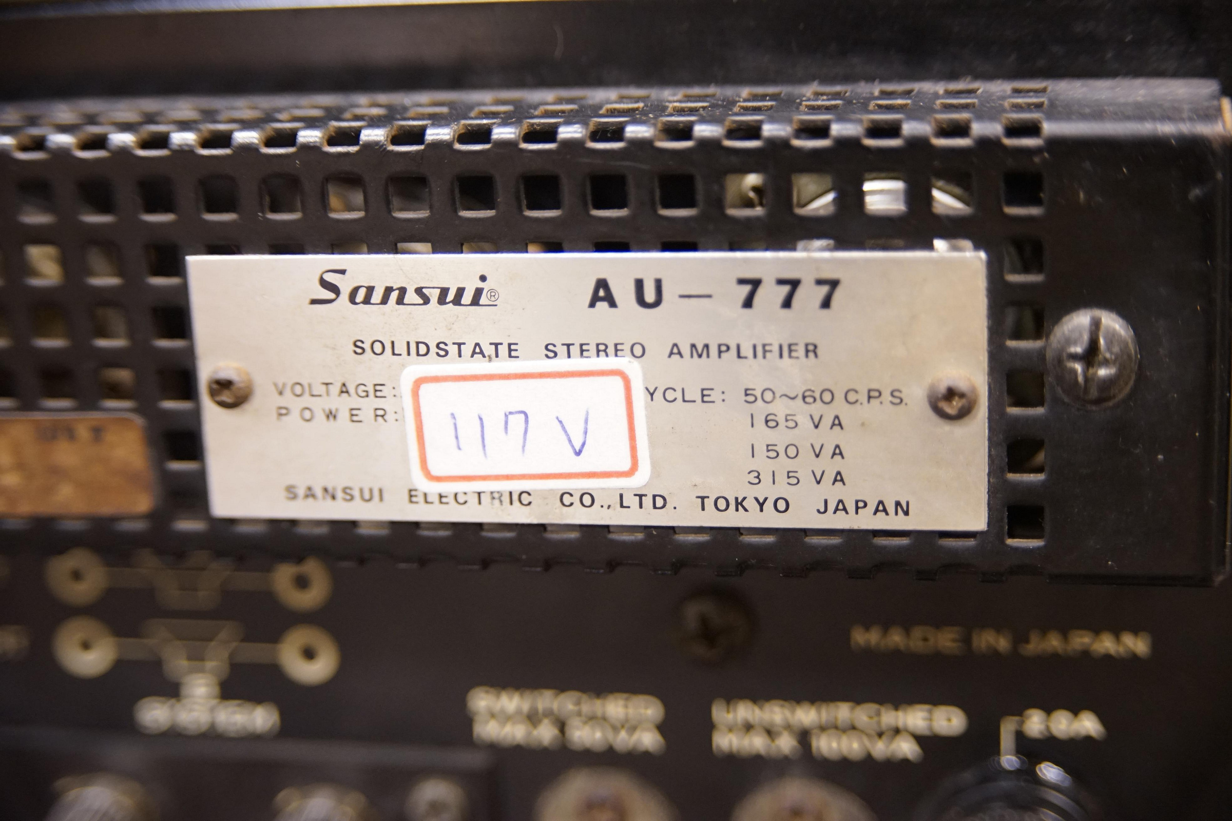 一元音響] 經典古董銘品日本製山水SANSUI AU-777 鐵殼晶體高階二聲道