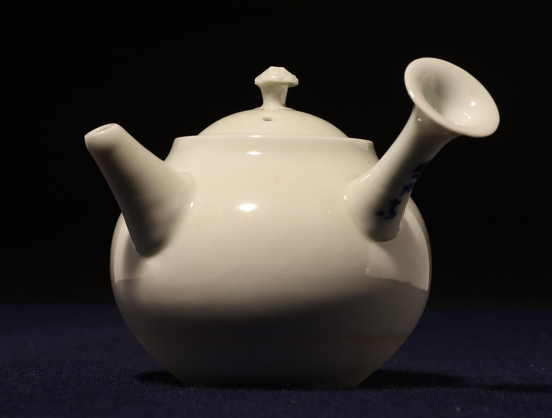 土屋典康　茶碗　民藝　茶器　茶道 2/11結標高野昭阿弥白瓷橫手急須ADA0734 -茶道具日本茶道品茶