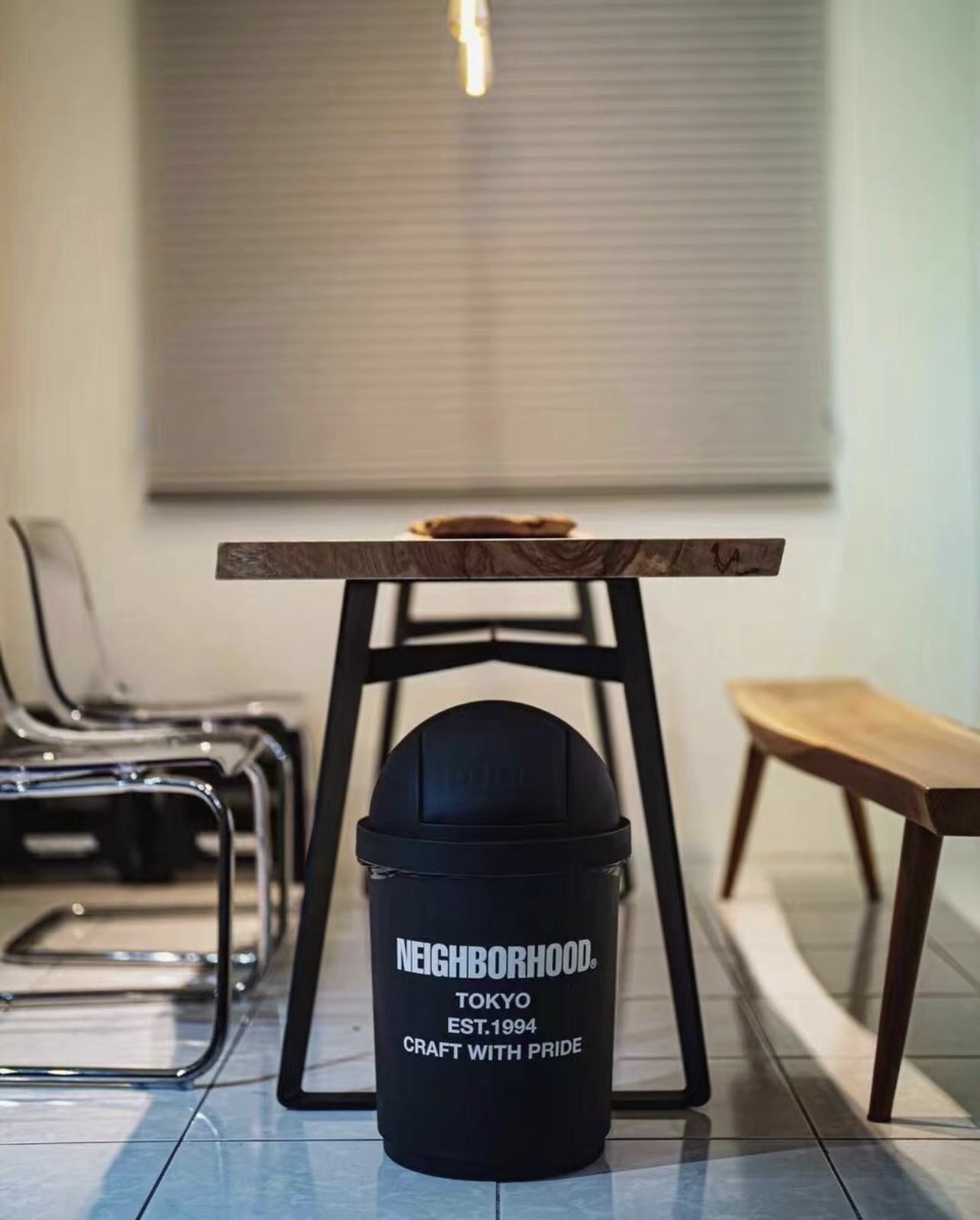 希望商店】 NEIGHBORHOOD CI / P-TRASH CAN 21AW 居家消光垃圾桶廢紙簍