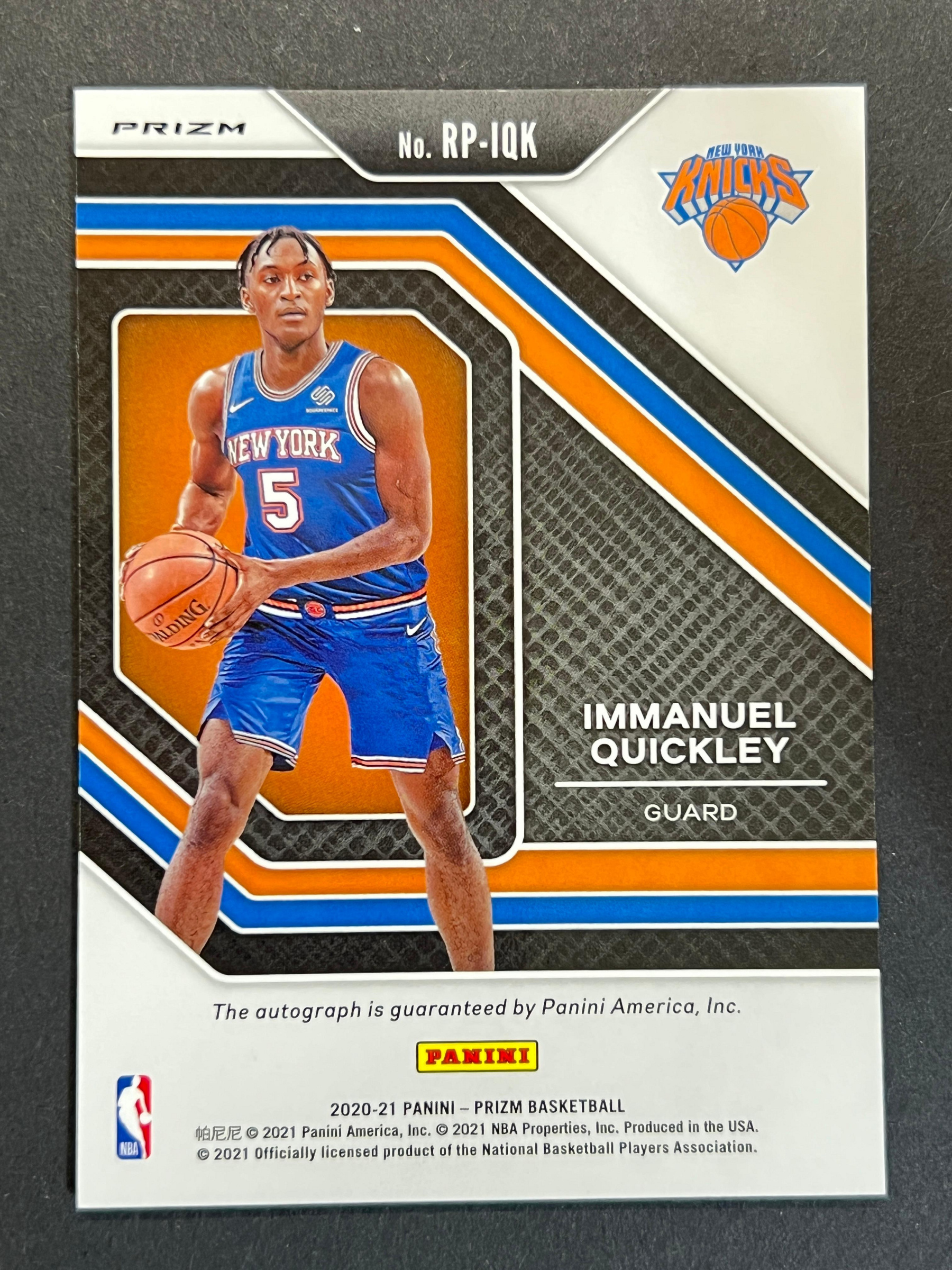Immanuel Quickley 銀亮SILVER 簽名AUTO PRIZM 2020-21 新人RC 373 