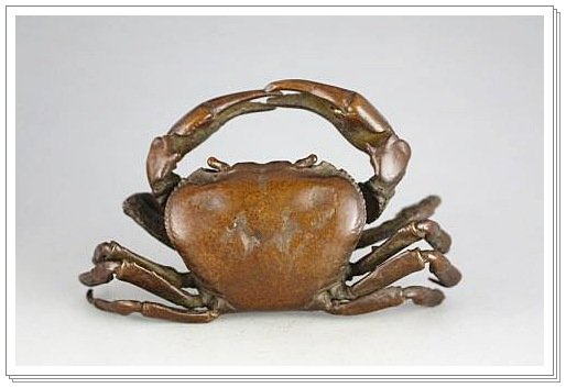 東風(((古美術品金工蟹古銅盆石置物庭置))) | Yahoo拍賣