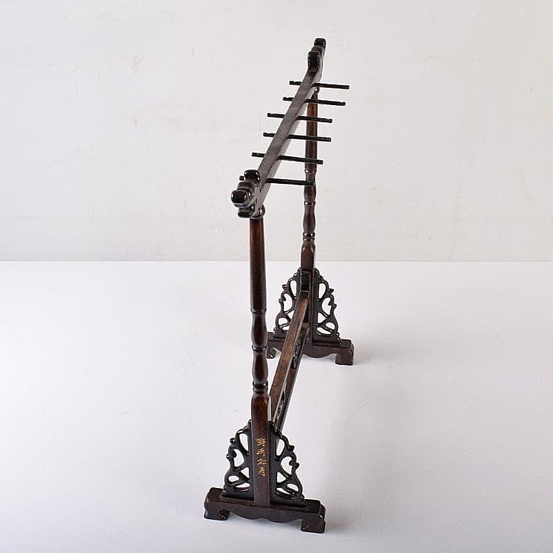 書道具野崎松壽造唐木紫檀製龍雕筆掛筆吊VR7943B | Yahoo拍賣